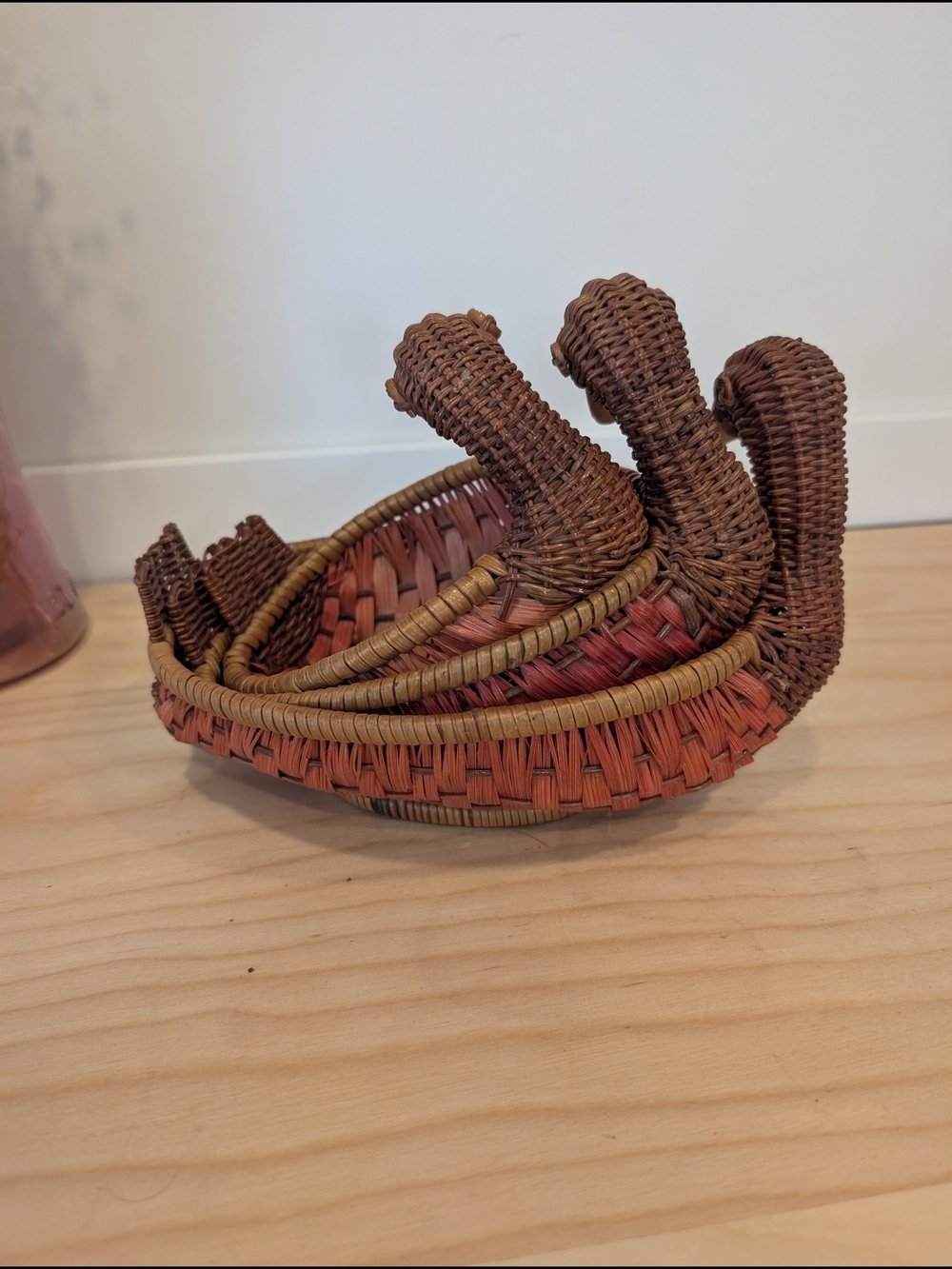 Vintage Wicker Goose Nesting Baskets – Cottagecore Farmhouse Charm - Picture 3 of 9